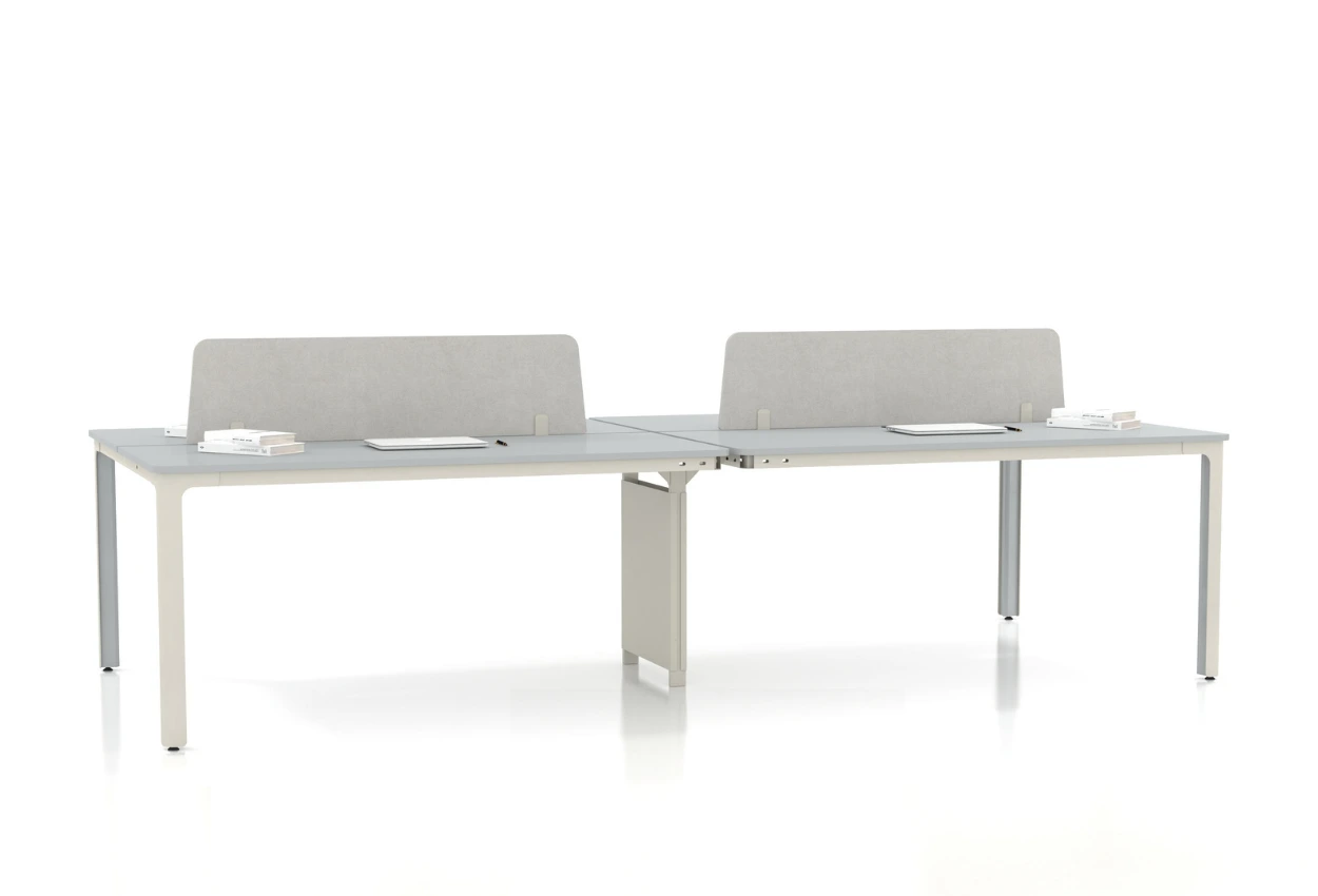 dortlu ofis calisma masasi beyaz yan gorseli