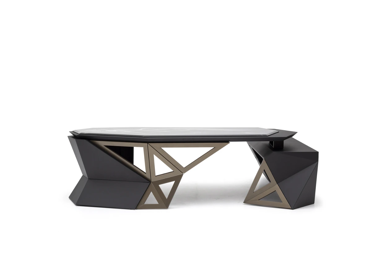 Aura Yönetici Masası Siyah Ön