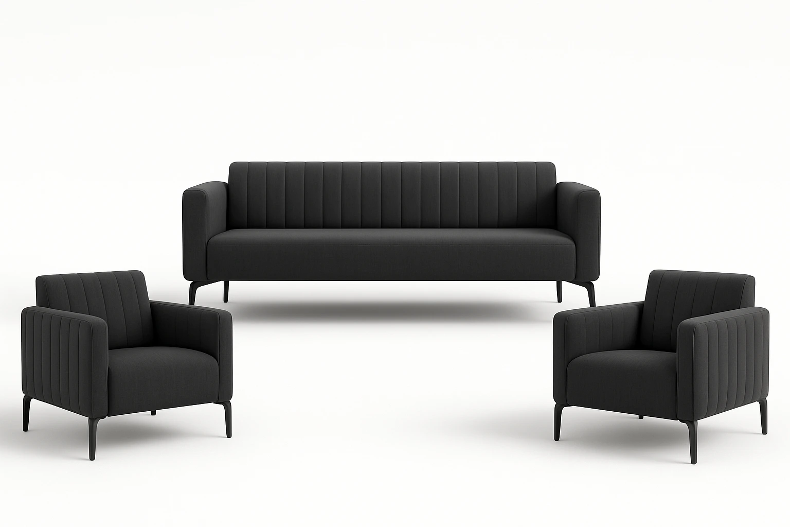 ofis siyah misafir kanepe takımı gorseli 2